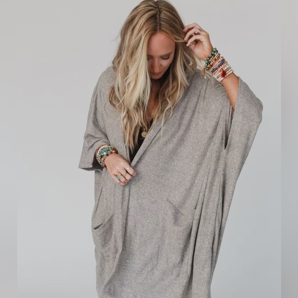 The Nest Boho Essential Hooded Ribbed Sweater, Size L/XL, EUC - Picture 6 of 9